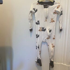 Burt's Bees Baby Animal Print Footie - White and Brown